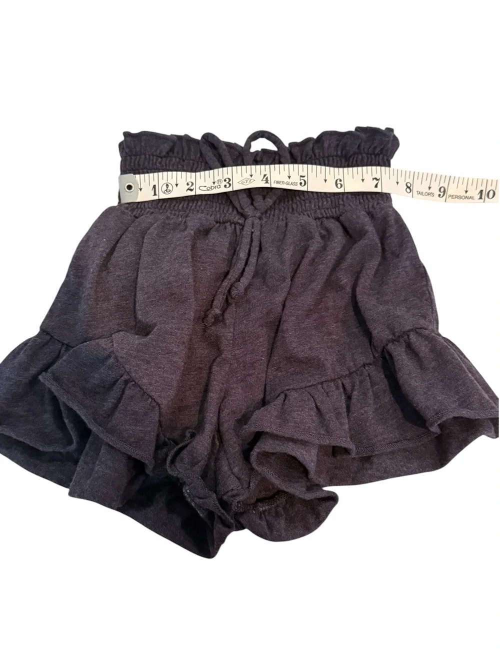 Chaser Girls Ruffle Smocked Shorts Charcoal Gray Size 6